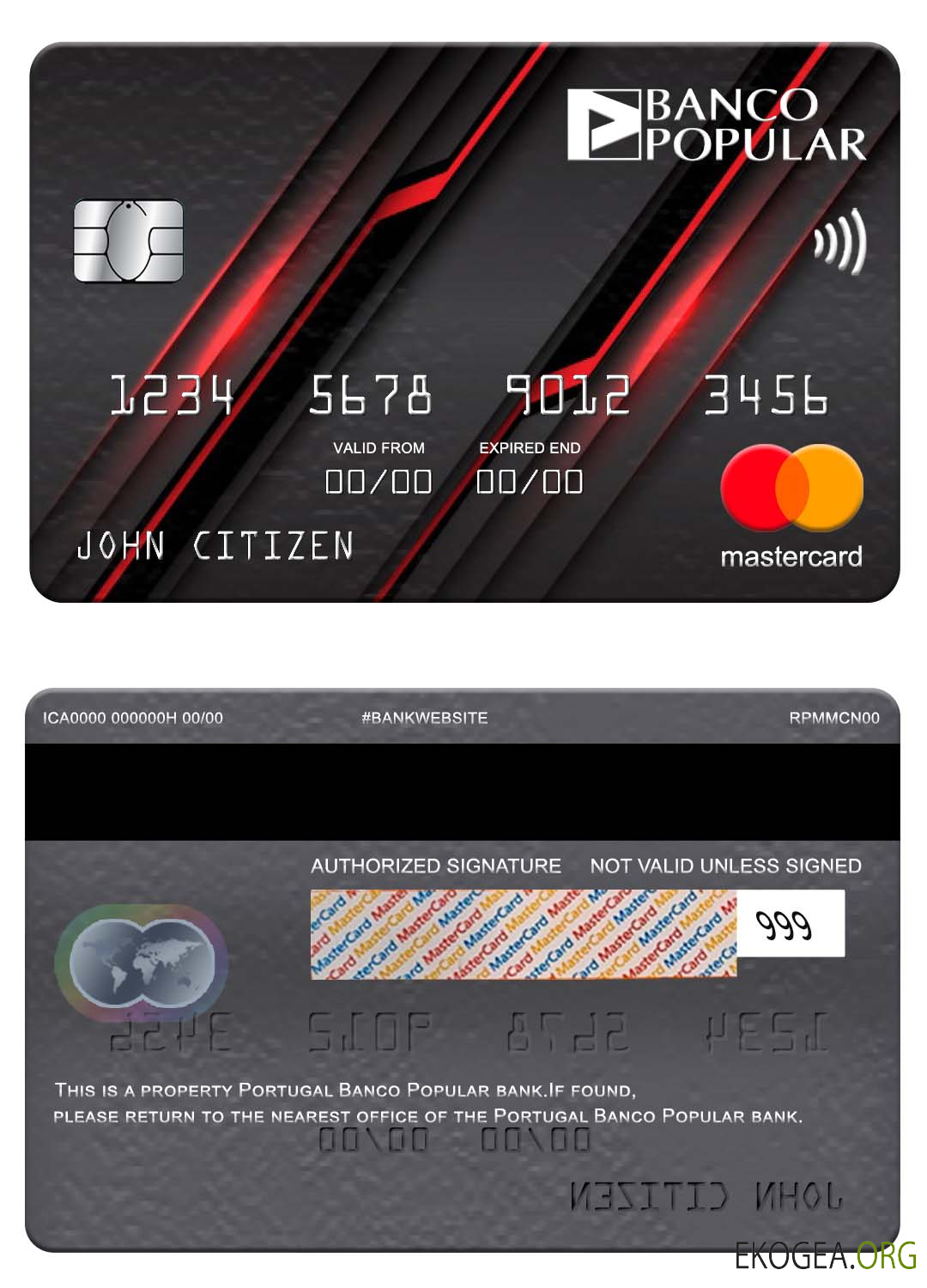 Portugal Banco Popular banque mastercard